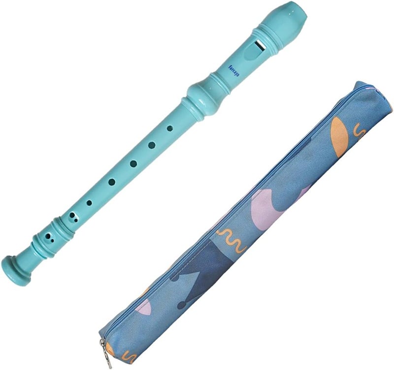 Farcaya Soprano Recorder Instrument for Beginners German Style C Key 8 Hole Descant Music with Clean Rod Storage Case (Light Blue) - Image 1